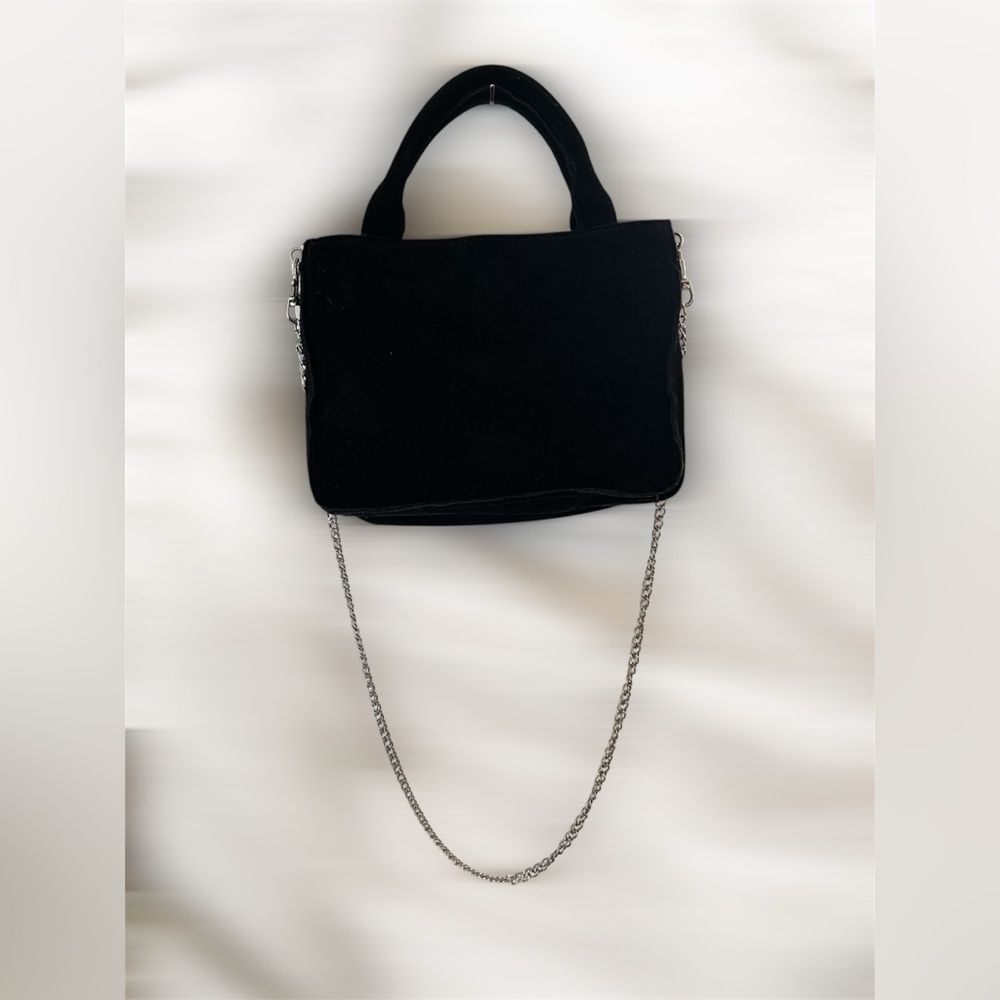 Urban Outfitters Black Cow Suede Leather Handbag/Shoulder Bag EUC
